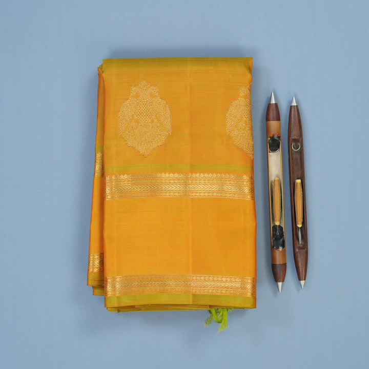 Hayagrivas Handloom Sampanga Yellow Kanjivaram Silk Saree BE775-SBS