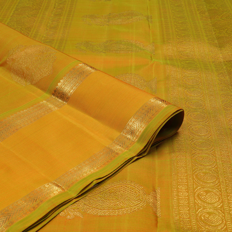Hayagrivas Handloom Sampanga Yellow Kanjivaram Silk Saree BE775-SBS