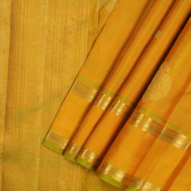 Hayagrivas Handloom Sampanga Yellow Kanjivaram Silk Saree BE775-SBS