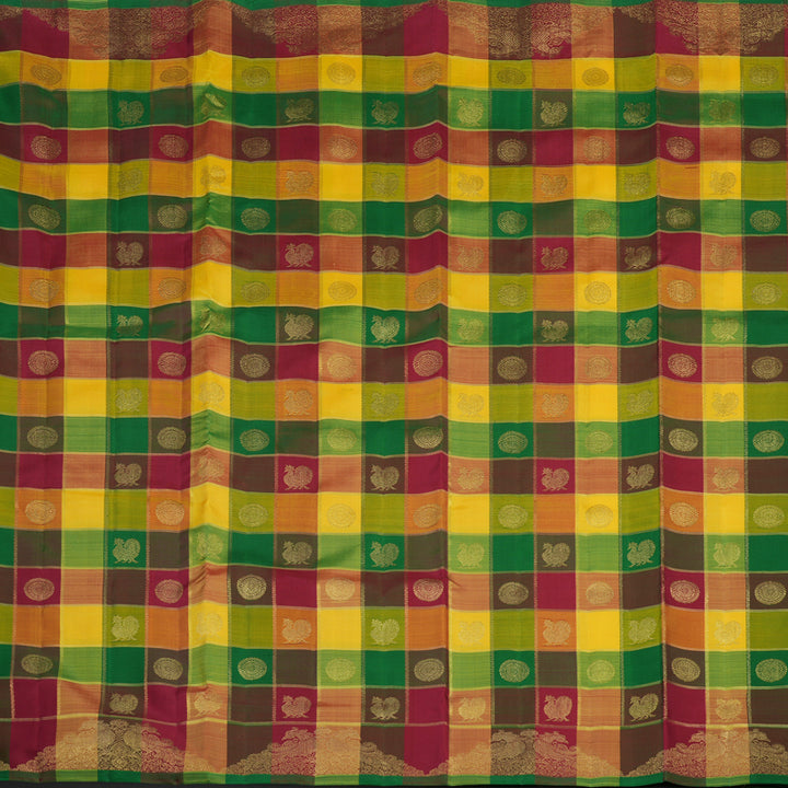 Hayagrivas Handloom Paalum Pazhamum Checks Ten Yards Silk Saree BE776-SBS
