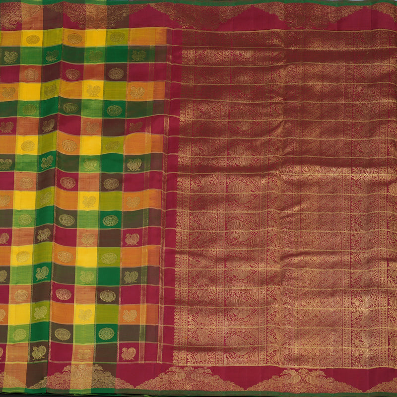 Hayagrivas Handloom Paalum Pazhamum Checks Ten Yards Silk Saree BE776-SBS