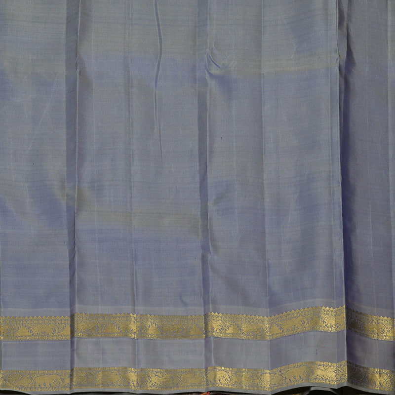 Hayagrivas Handloom Bluish-Grey Kanjivaram Silk Saree BE777-SBS