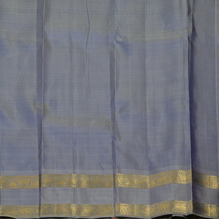 Hayagrivas Handloom Bluish-Grey Kanjivaram Silk Saree BE777-SBS