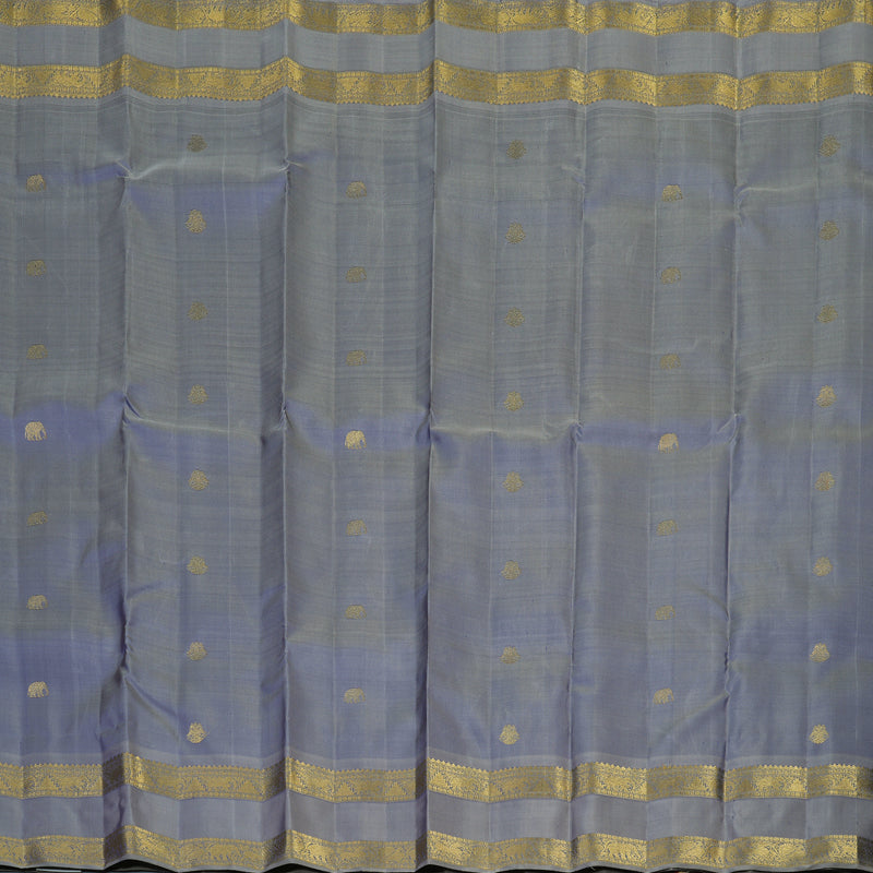 Hayagrivas Handloom Bluish-Grey Kanjivaram Silk Saree BE777-SBS