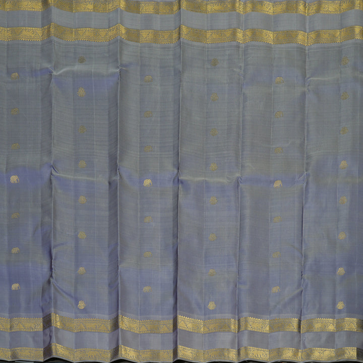 Hayagrivas Handloom Bluish-Grey Kanjivaram Silk Saree BE777-SBS