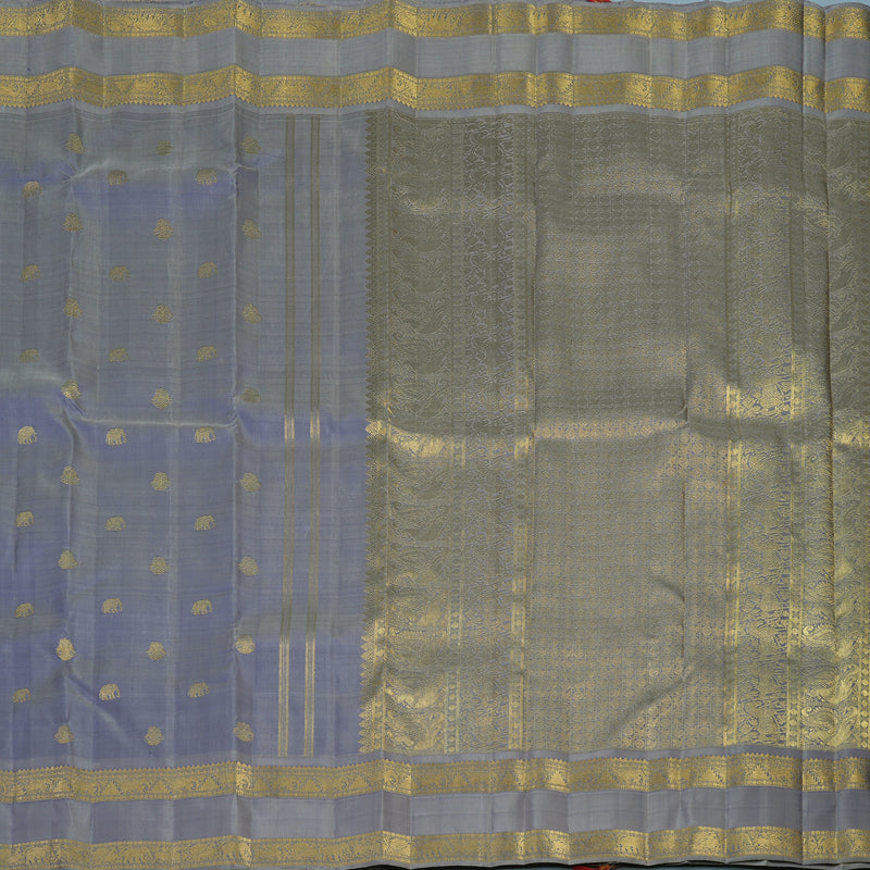 Hayagrivas Handloom Bluish-Grey Kanjivaram Silk Saree BE777-SBS