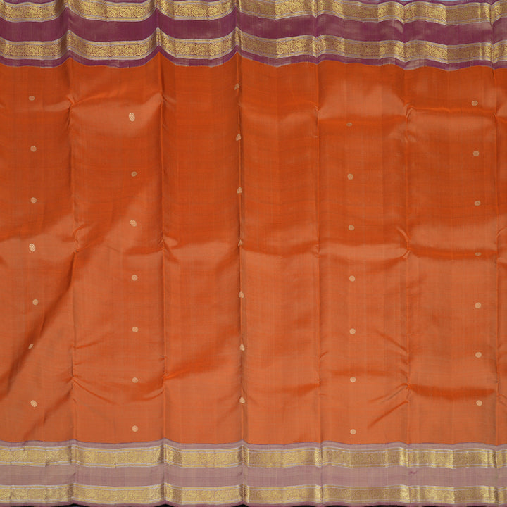 Hayagrivas Handloom Orange Kanjivaram Silk Saree with Dual Toned Border BE780-SBS