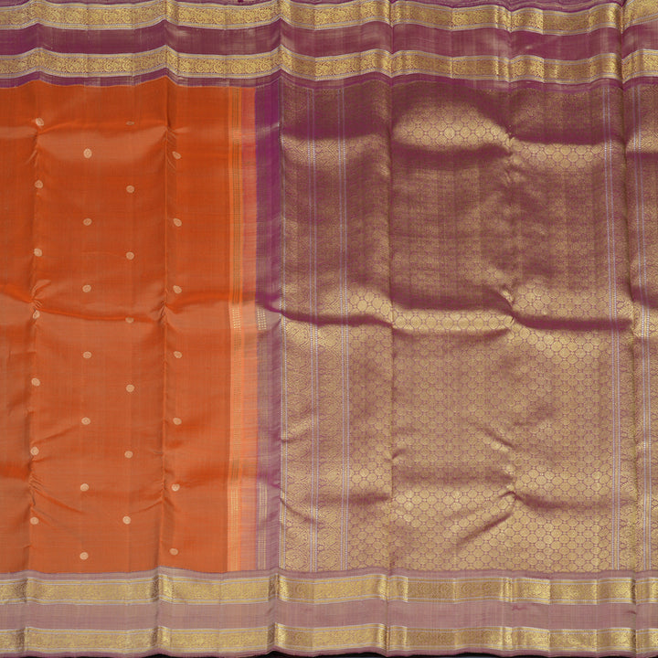 Hayagrivas Handloom Orange Kanjivaram Silk Saree with Dual Toned Border BE780-SBS