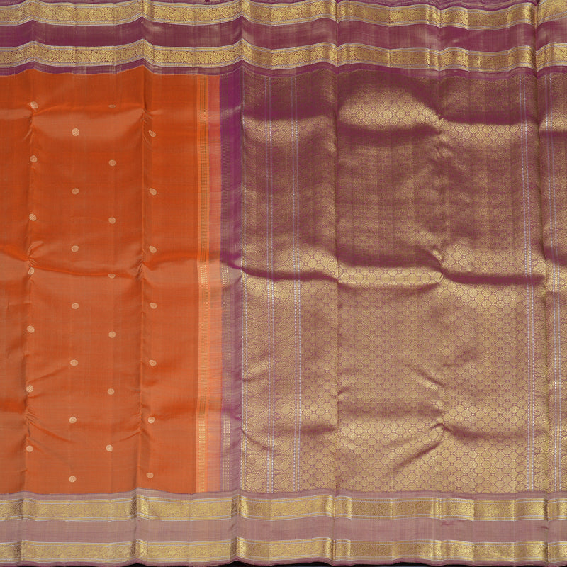 Hayagrivas Handloom Orange Kanjivaram Silk Saree with Dual Toned Border BE779-SBS