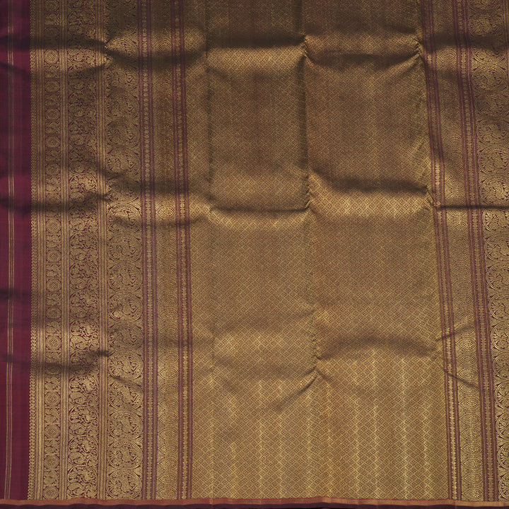 Hayagrivas Handloom Wine Maroon Kanjivaram Silk Saree BE781-SBS