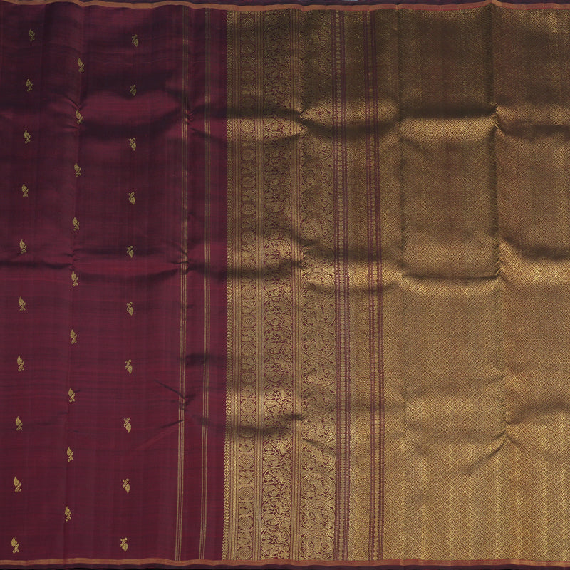 Hayagrivas Handloom Wine Maroon Kanjivaram Silk Saree BE781-SBS