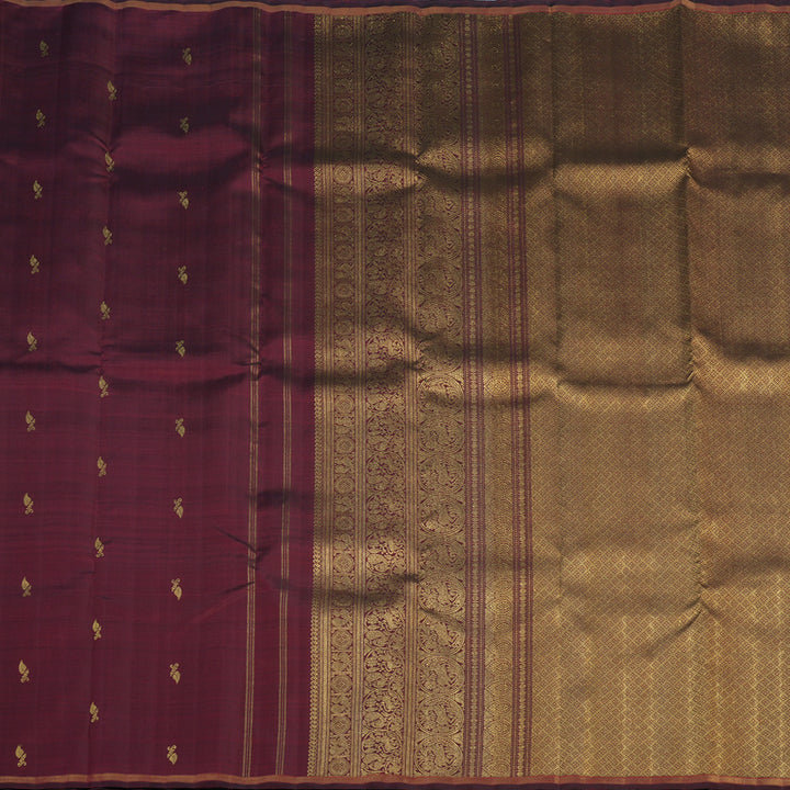 Hayagrivas Handloom Wine Maroon Kanjivaram Silk Saree BE781-SBS