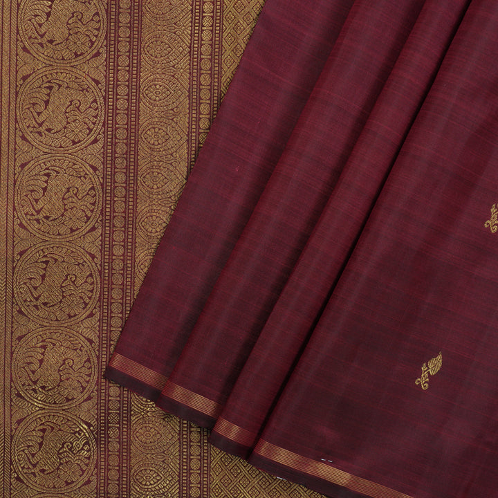 Hayagrivas Handloom Wine Maroon Kanjivaram Silk Saree BE781-SBS