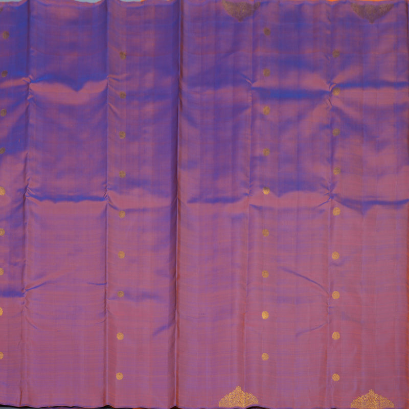 Hayagrivas Handloom Dual-Toned Purple & Orange Kanjivaram Silk Saree BE782-SBS