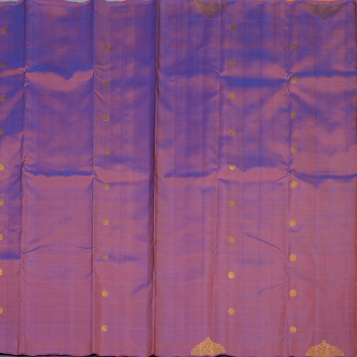 Hayagrivas Handloom Dual-Toned Purple & Orange Kanjivaram Silk Saree BE782-SBS