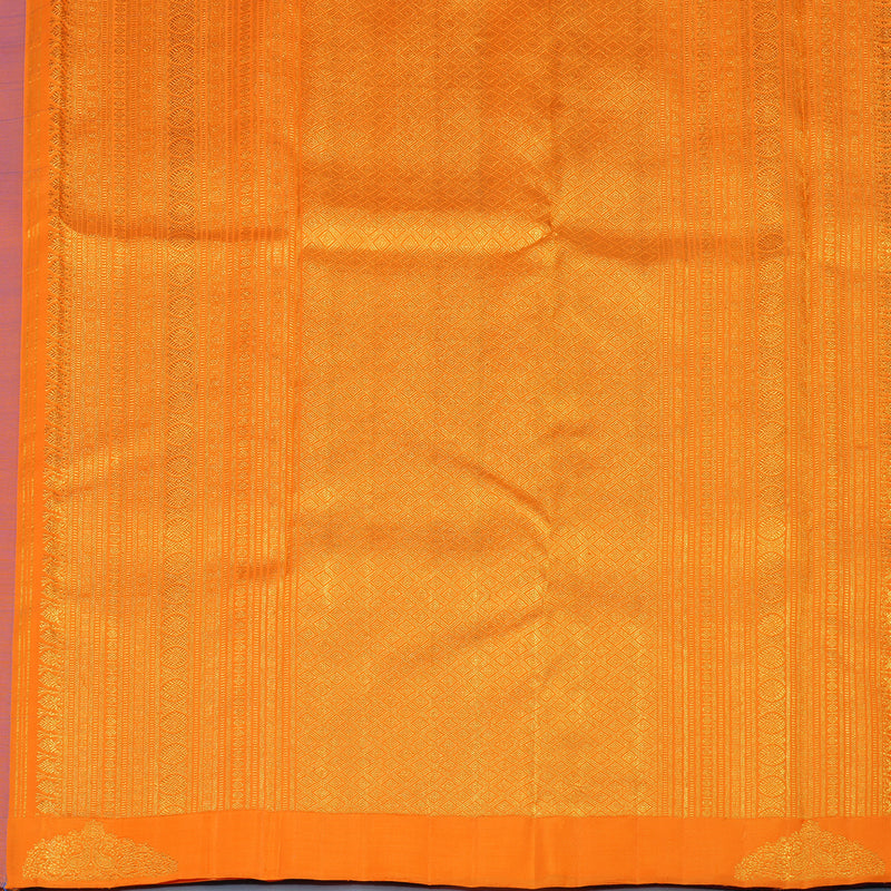 Hayagrivas Handloom Dual-Toned Purple & Orange Kanjivaram Silk Saree BE782-SBS