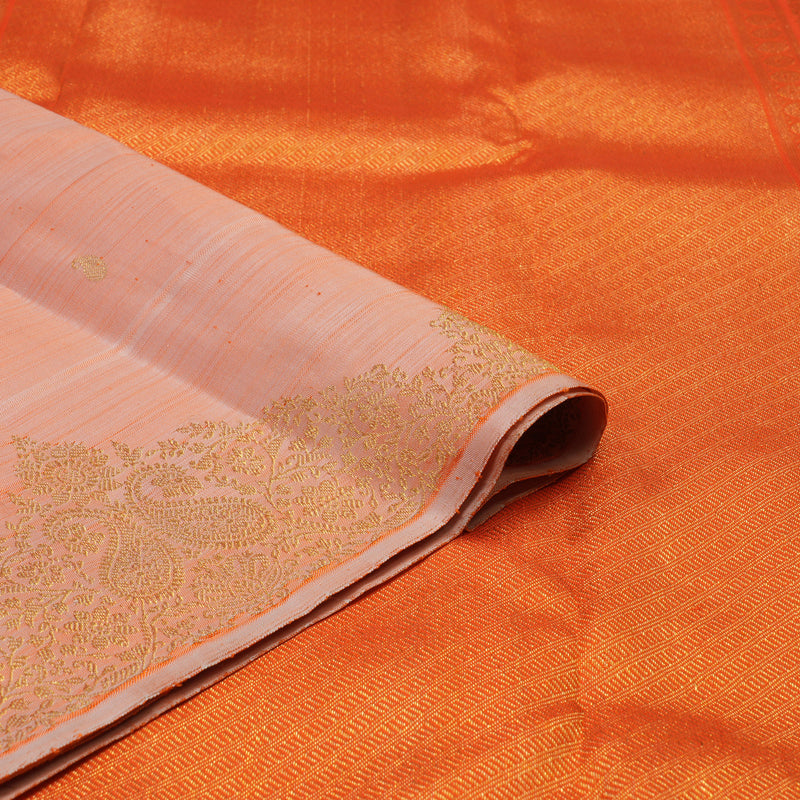 Hayagrivas Handloom Peach Orange Kanjivaram Silk Saree BE784-SBS