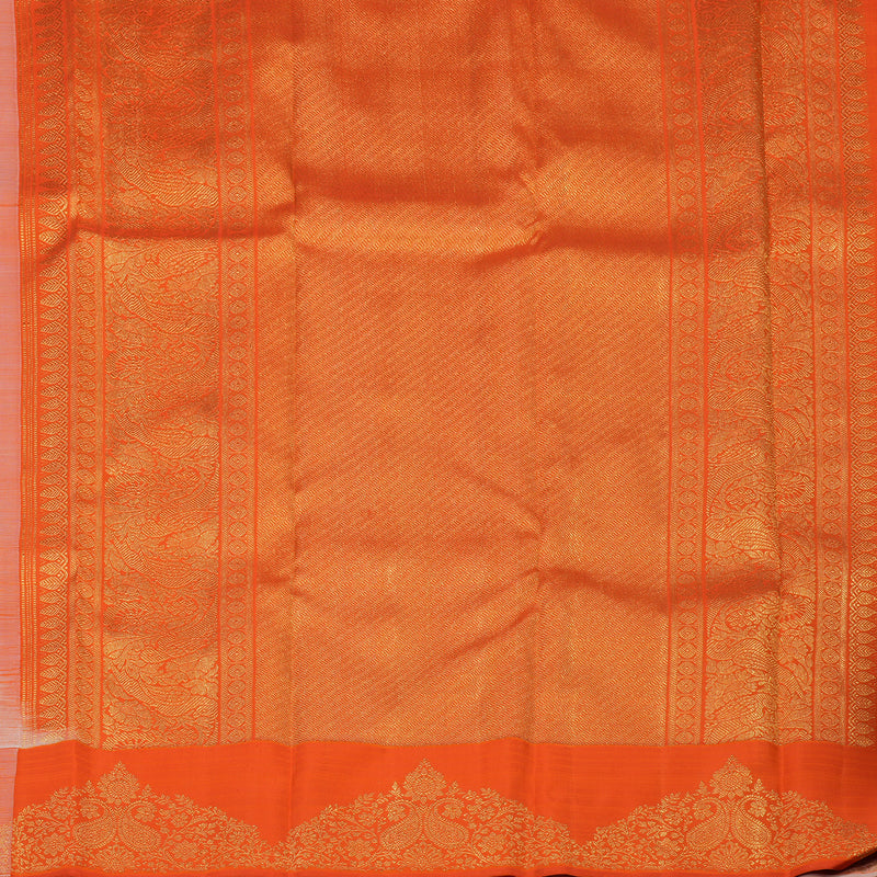 Hayagrivas Handloom Peach Orange Kanjivaram Silk Saree BE784-SBS