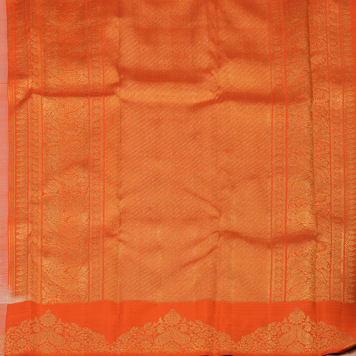 Hayagrivas Handloom Peach Orange Kanjivaram Silk Saree BE784-SBS