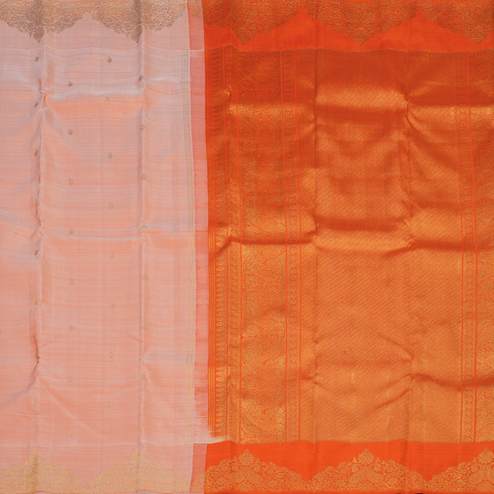 Hayagrivas Handloom Peach Orange Kanjivaram Silk Saree BE784-SBS