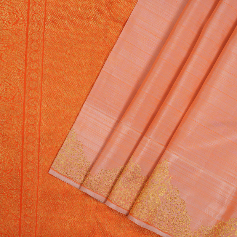 Hayagrivas Handloom Peach Orange Kanjivaram Silk Saree BE784-SBS