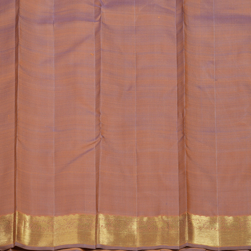 Hayagrivas Handloom Mango Yellow Kanjivaram Silk Saree with Dusky Purple Border BE788-SBS