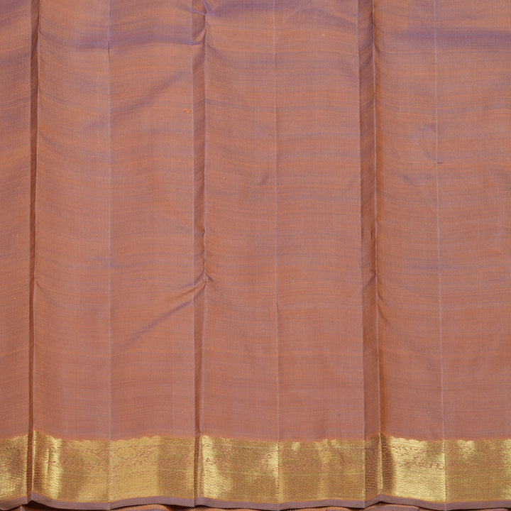 Hayagrivas Handloom Mango Yellow Kanjivaram Silk Saree with Dusky Purple Border BE788-SBS
