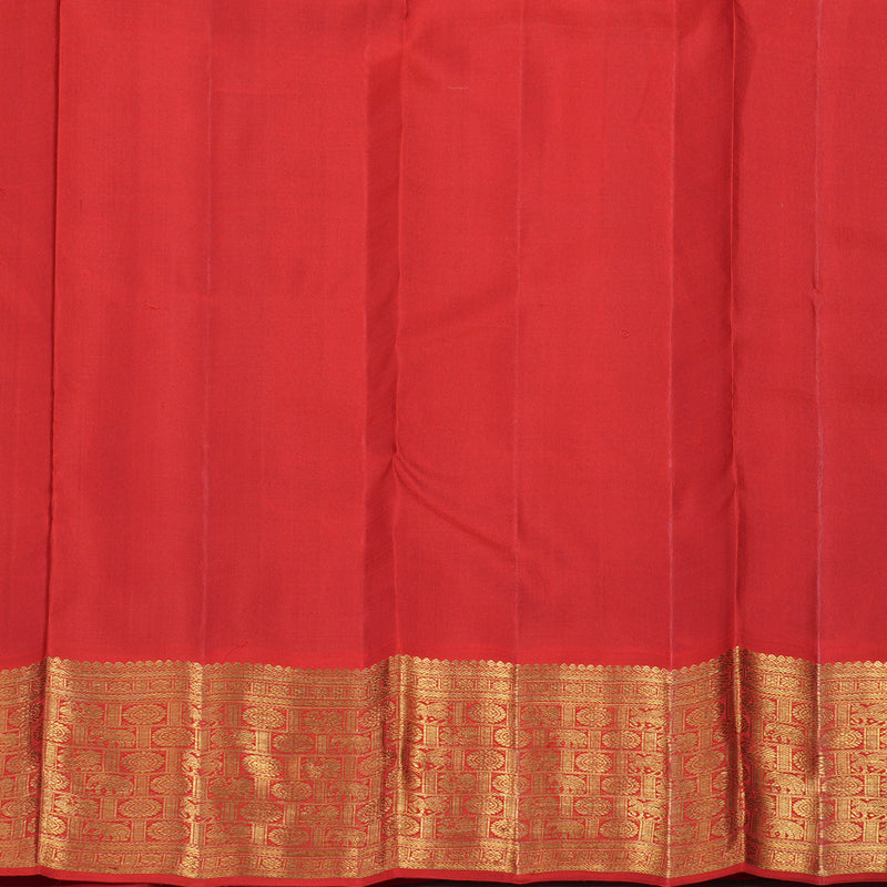 Hayagrivas Handloom Peacock Blue Kanjivaram Silk Saree with Red Border BE794-SBS