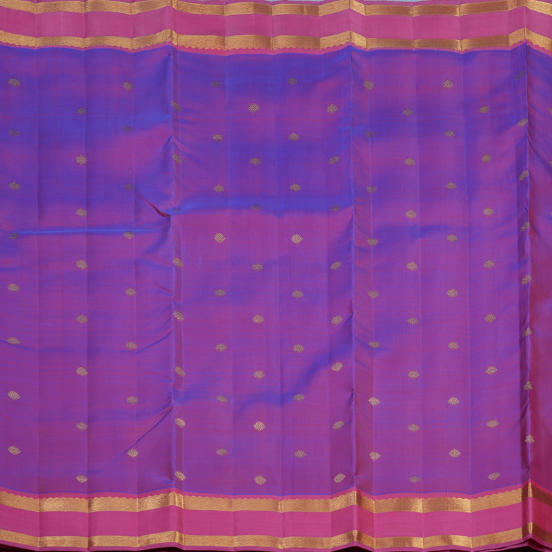 Hayagrivas Handloom Purple Ten Yards Silk Saree with Pink Border BE795-SBS