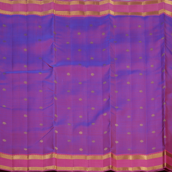 Hayagrivas Handloom Purple Ten Yards Silk Saree with Pink Border BE795-SBS