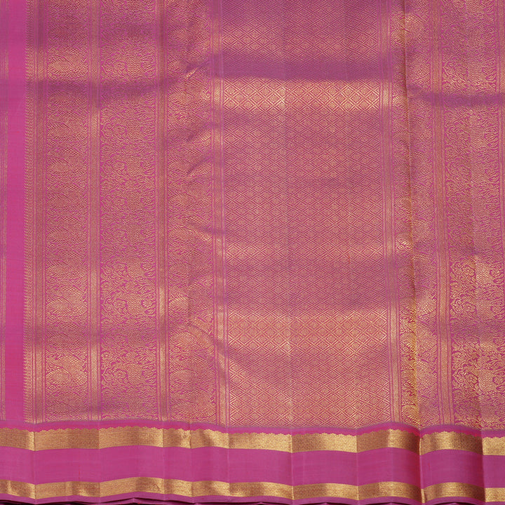 Hayagrivas Handloom Purple Ten Yards Silk Saree with Pink Border BE795-SBS
