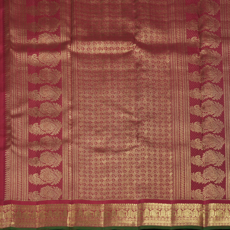 Hayagrivas Handloom Mambazham Yellow Kanjivaram Silk Saree with Maroon Border BE796-SBS