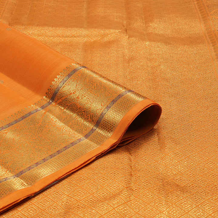 Hayagrivas Handloom Orange Kanjivaram Silk Saree BE797-SBS