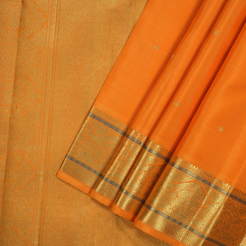 Hayagrivas Handloom Orange Kanjivaram Silk Saree BE797-SBS