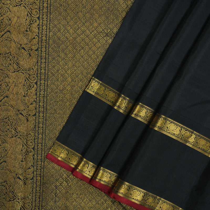 Hayagrivas Handloom Black Kanjivaram Silk Saree BE799-SBS