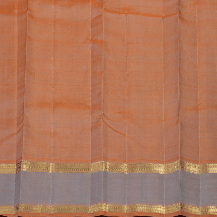 Hayagrivas Handloom Dual Tone (Orange & Grey) Kanjivaram Silk Saree BE800-SBS