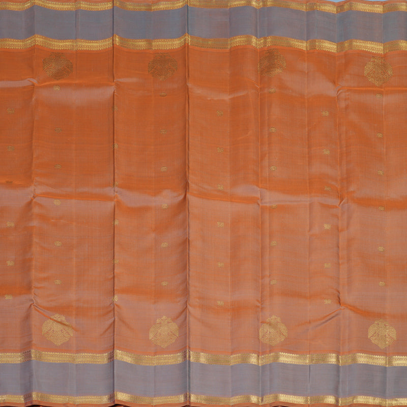 Hayagrivas Handloom Dual Tone (Orange & Grey) Kanjivaram Silk Saree BE800-SBS