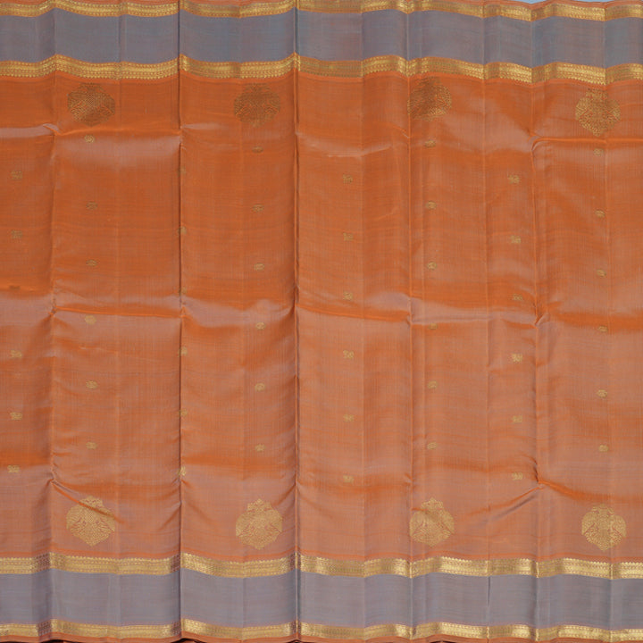Hayagrivas Handloom Dual Tone (Orange & Grey) Kanjivaram Silk Saree BE800-SBS