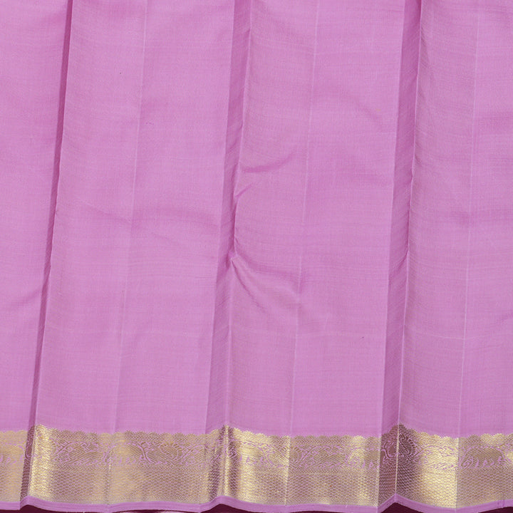 Hayagrivas Handloom Peach Pink Kanjivaram Silk Saree with Lavendar Border BE803-SBS