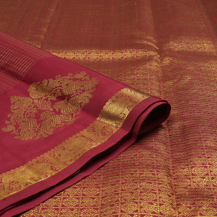 Hayagrivas Handloom Maroon Kanjivaram Silk Saree BE804-SBS
