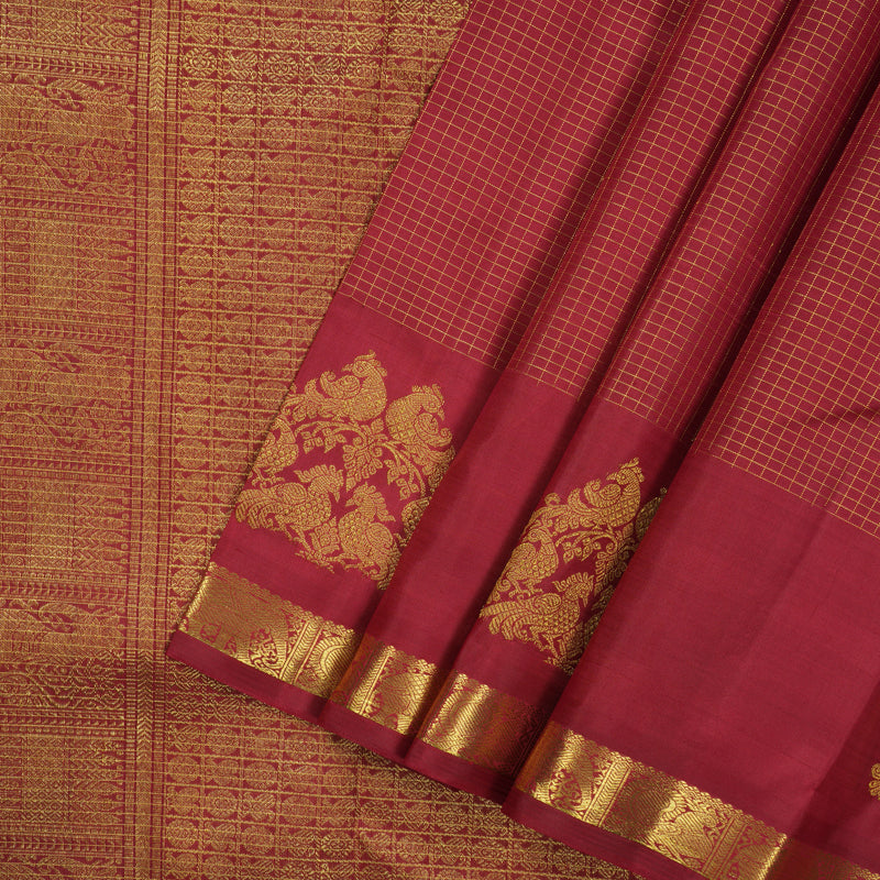 Hayagrivas Handloom Maroon Kanjivaram Silk Saree BE804-SBS