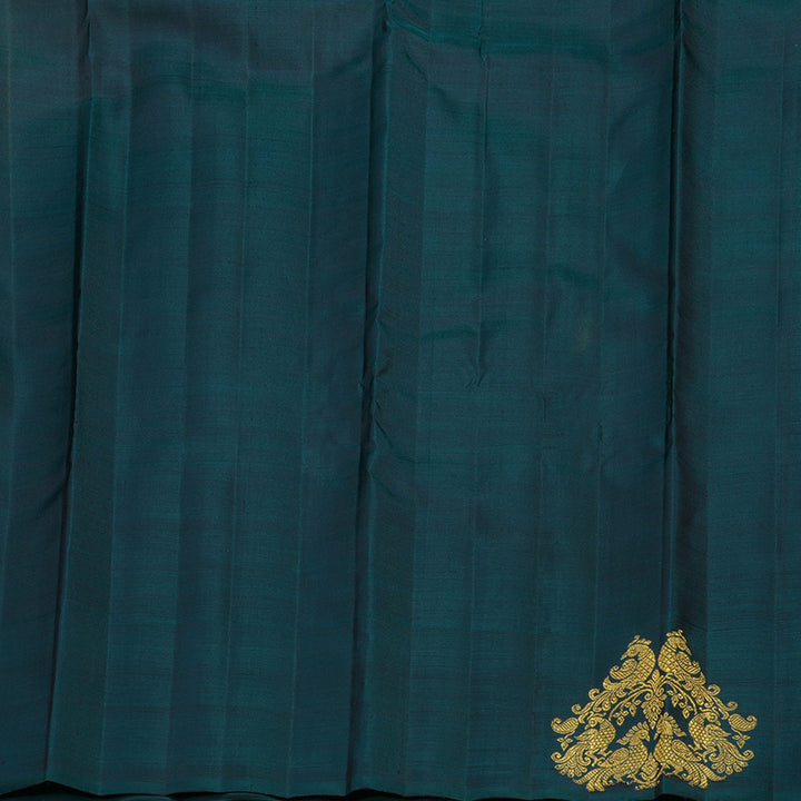Hayagrivas Handloom Purple Kanjivaram Silk Saree with Rama Green Border BE808-SBS