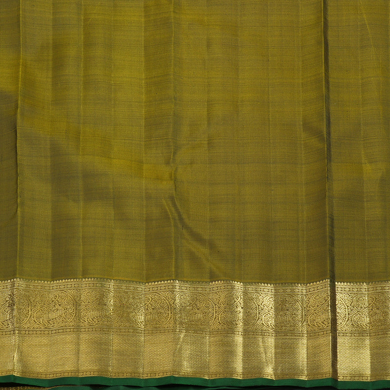 Hayagrivas Handloom Peacock Green Kanjivaram Silk Saree with Mehandi Green Border BE809-SBS