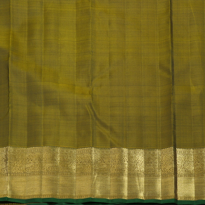 Hayagrivas Handloom Peacock Green Kanjivaram Silk Saree with Mehandi Green Border BE809-SBS