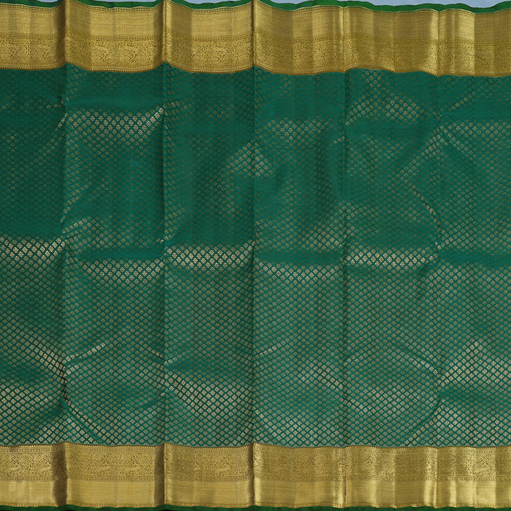 Hayagrivas Handloom Peacock Green Kanjivaram Silk Saree with Mehandi Green Border BE809-SBS