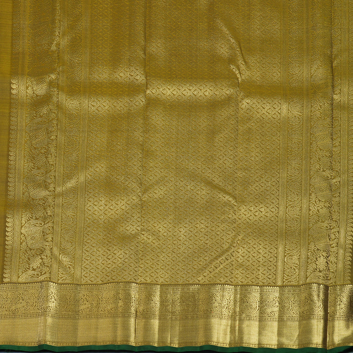 Hayagrivas Handloom Peacock Green Kanjivaram Silk Saree with Mehandi Green Border BE809-SBS