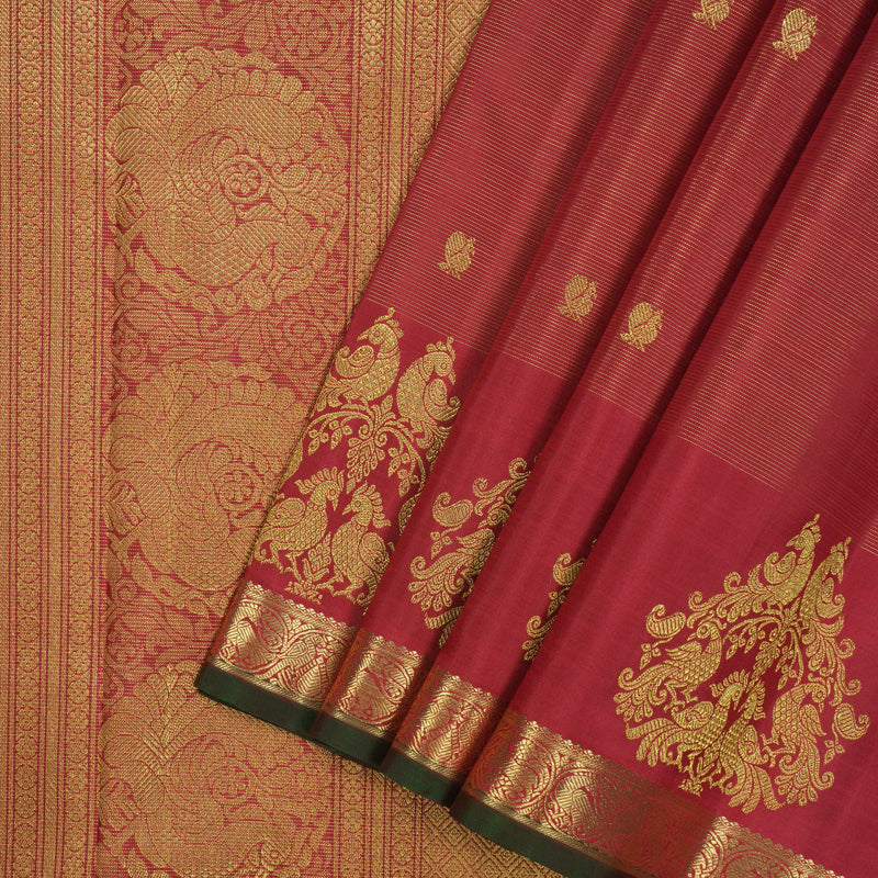 Hayagrivas Handloom Maroon Ten Yards Silk Saree BE812-SBS