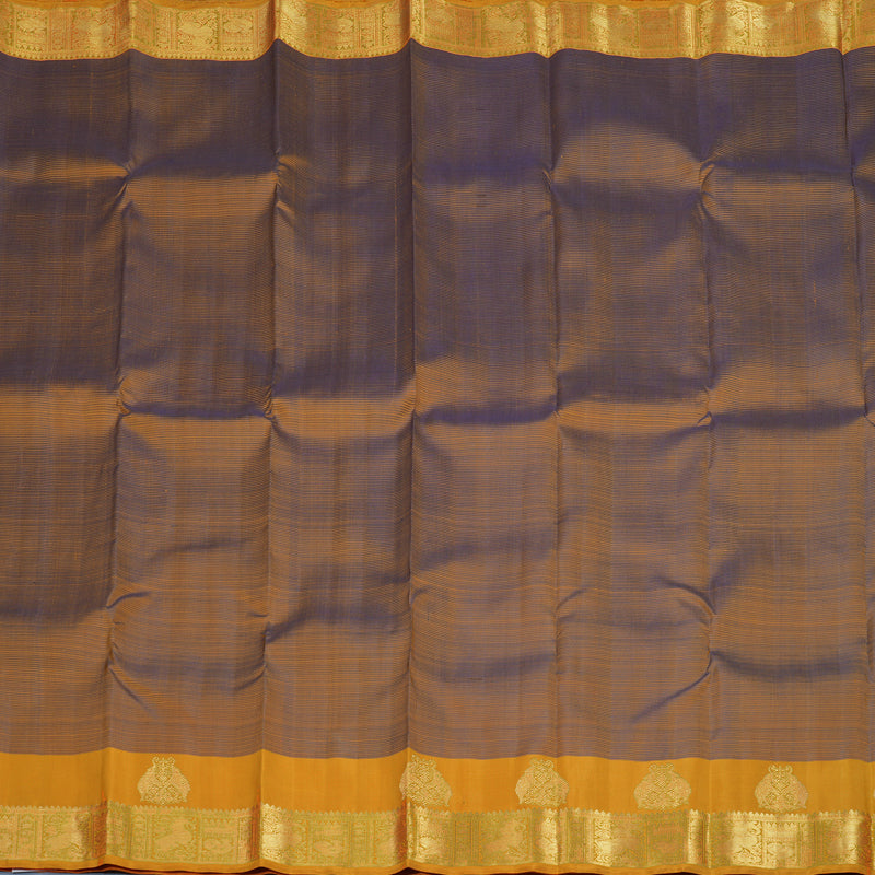 Hayagrivas Handloom Chocolate Brown Kanjivaram Silk Saree with Orange Border BE813-SBS