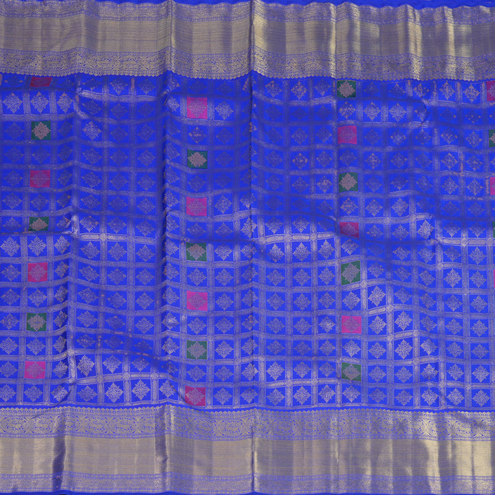 Hayagrivas Handloom Multicolour Checks Kanjivaram Silk Saree with MS Blue Border BE814-SBS