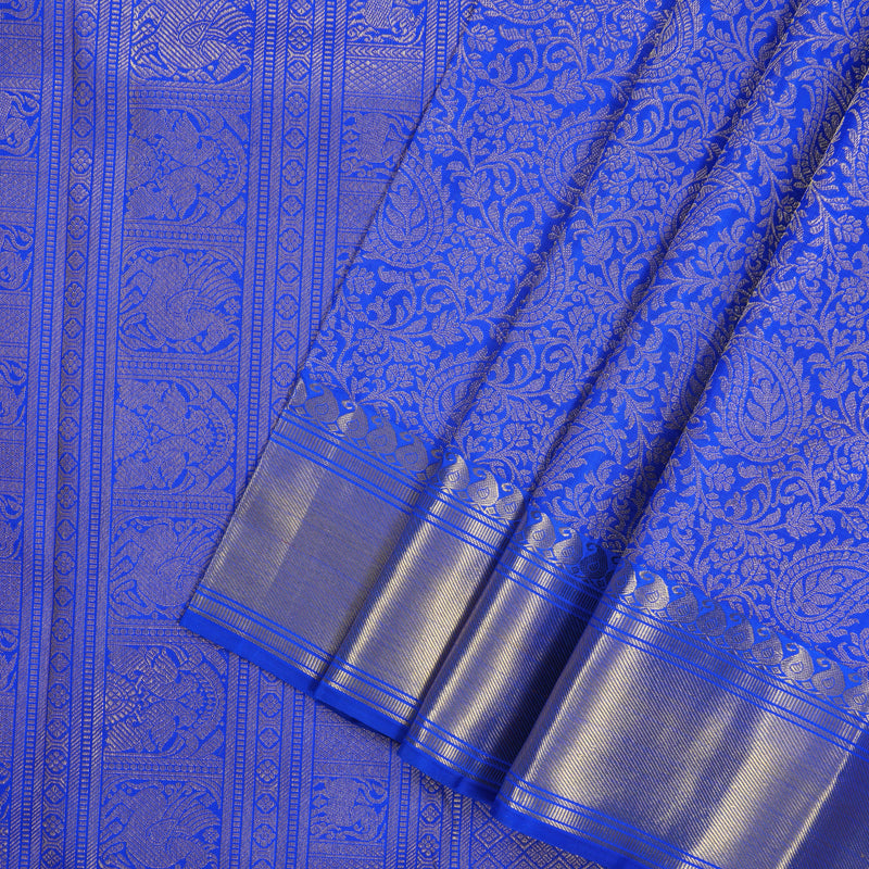 Hayagrivas Handloom MS Blue Kanjivaram Silk Saree BE816-SBS